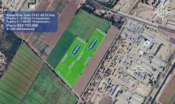 9_2922 | 13.67 HECTAREAS Ejido Jiquilpan en Los Mochis, Sinaloa. Uso agrícola, industrial o para desarrollo habitacional. | BIENES&RAICES MORENO Y ASOCIADOS INMOBILIARIA